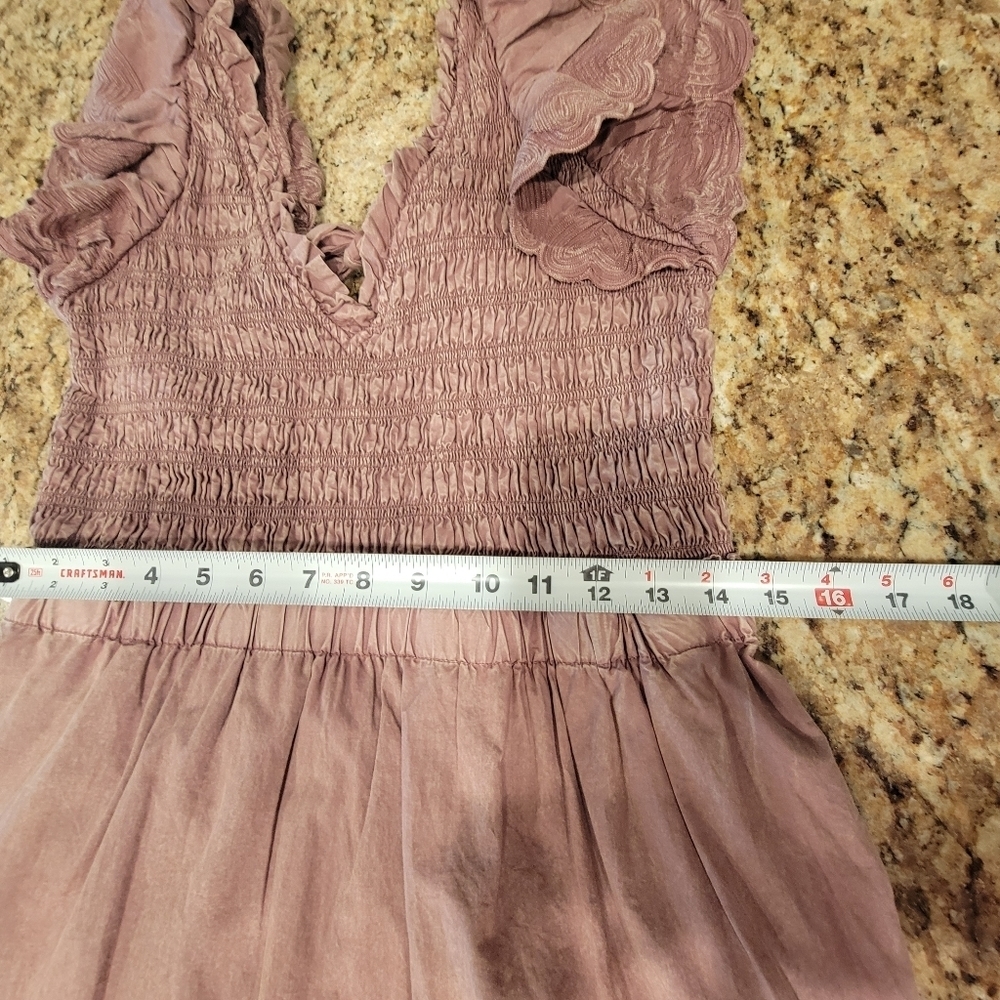 Sea New York Heidi Flutter Sleeve Tiered Dress‎ Midi Open Back Rose Women's 10 - Picture 11 of 15